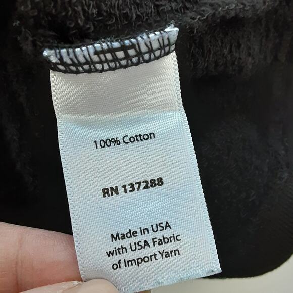 Year of Ours Varsity Ringer Sweatshirt Black Terry Womens M Made in the USA - Picture 8 of 13